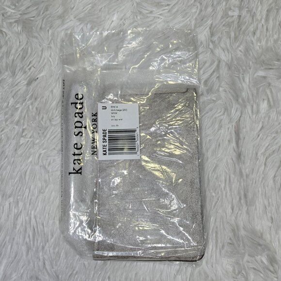 Kate Spade  Lucy Spade Flower Small L-Zip Wristlet Dark Beige Multi KH614 - Picture 4 of 4